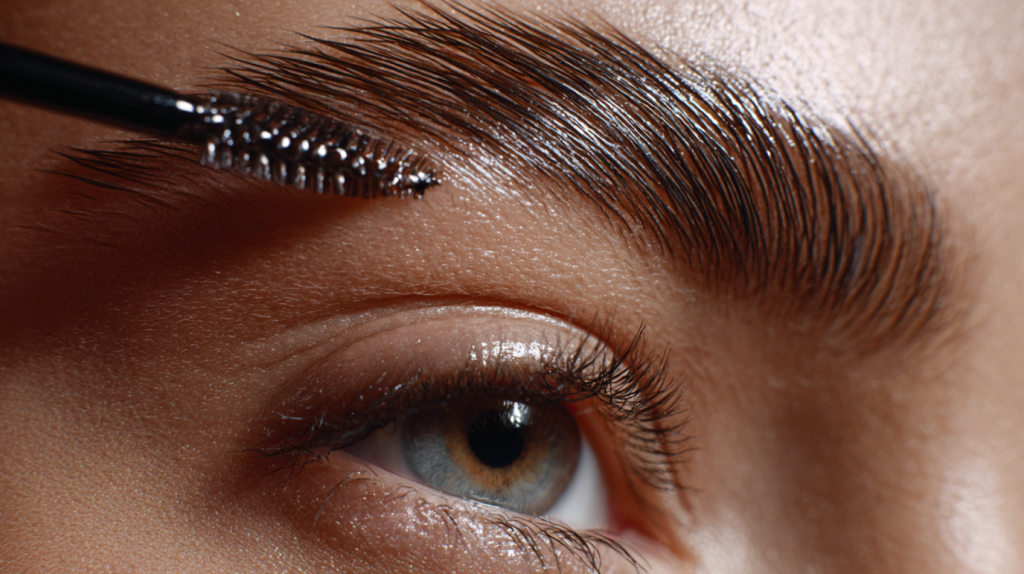 אישה משתמשת עם מברשת